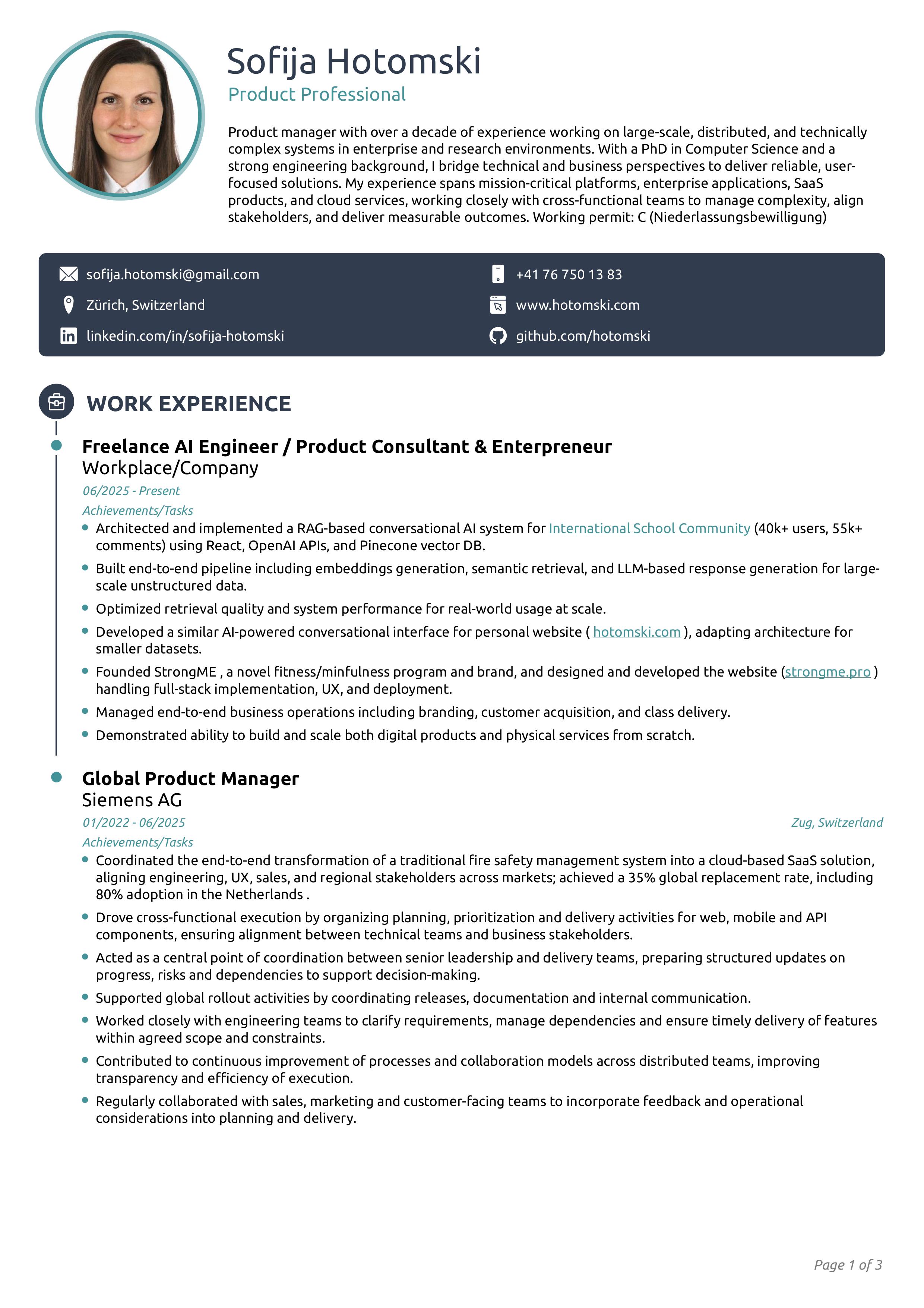 CV Page 1
