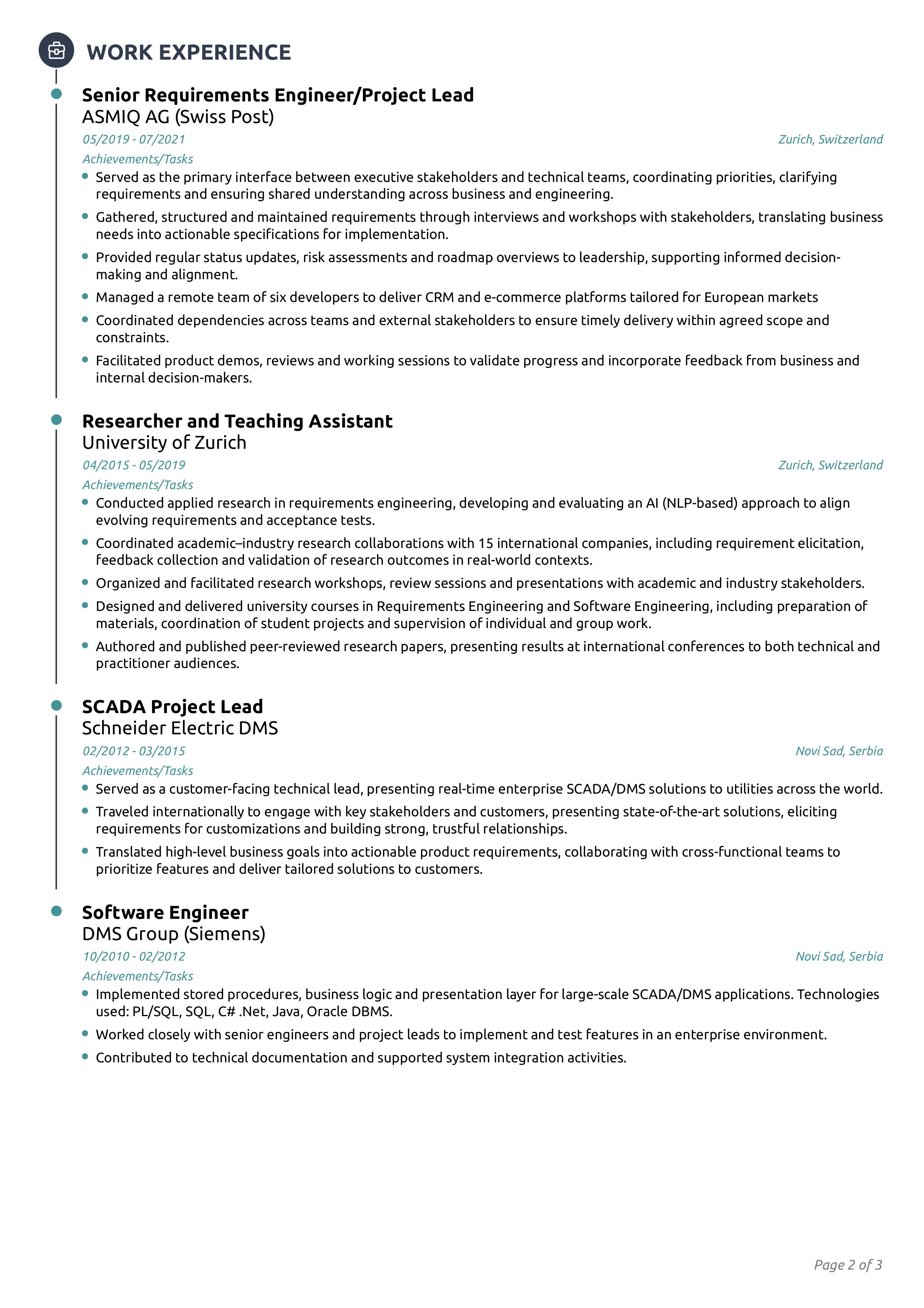 CV Page 2