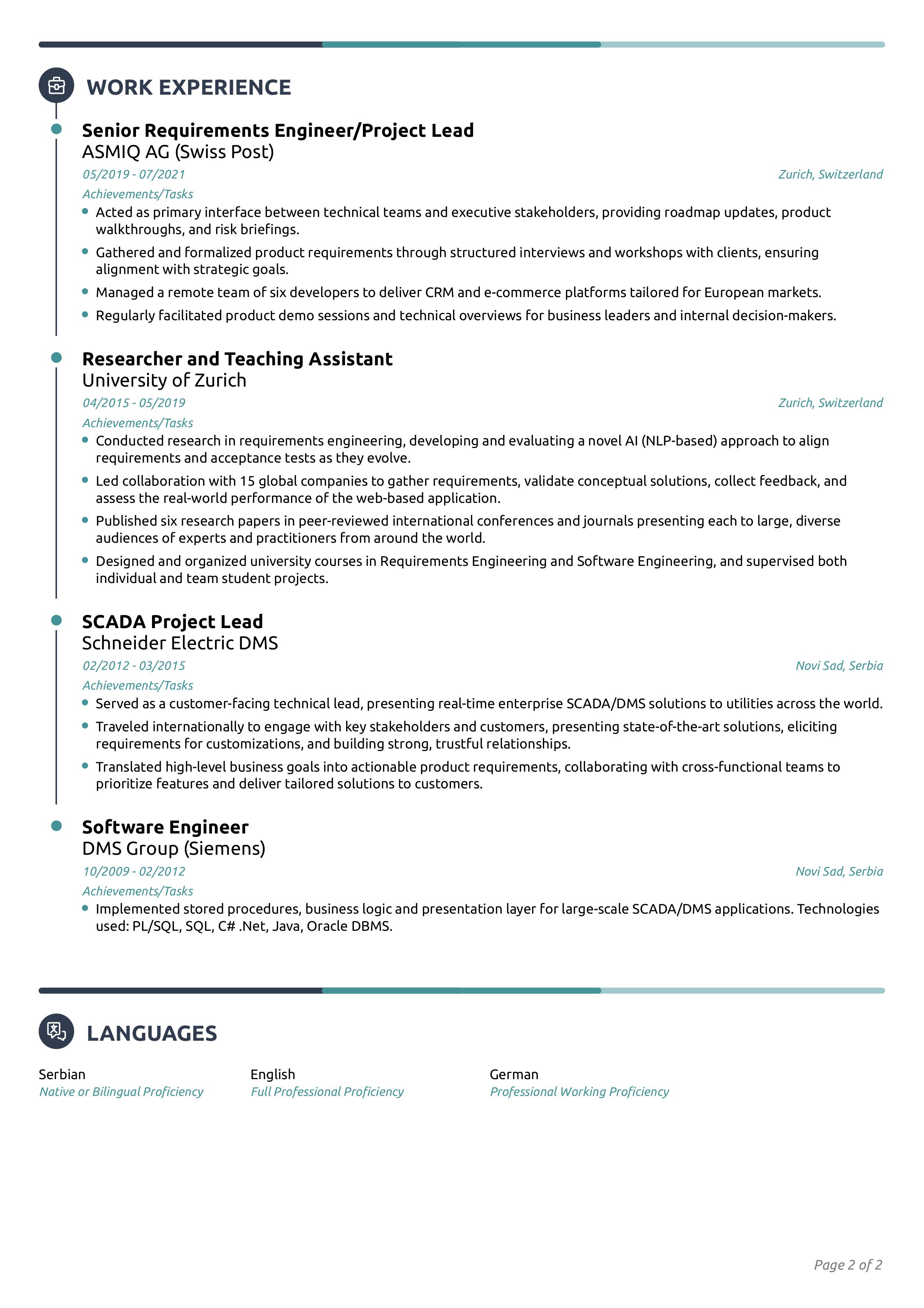CV Page 2