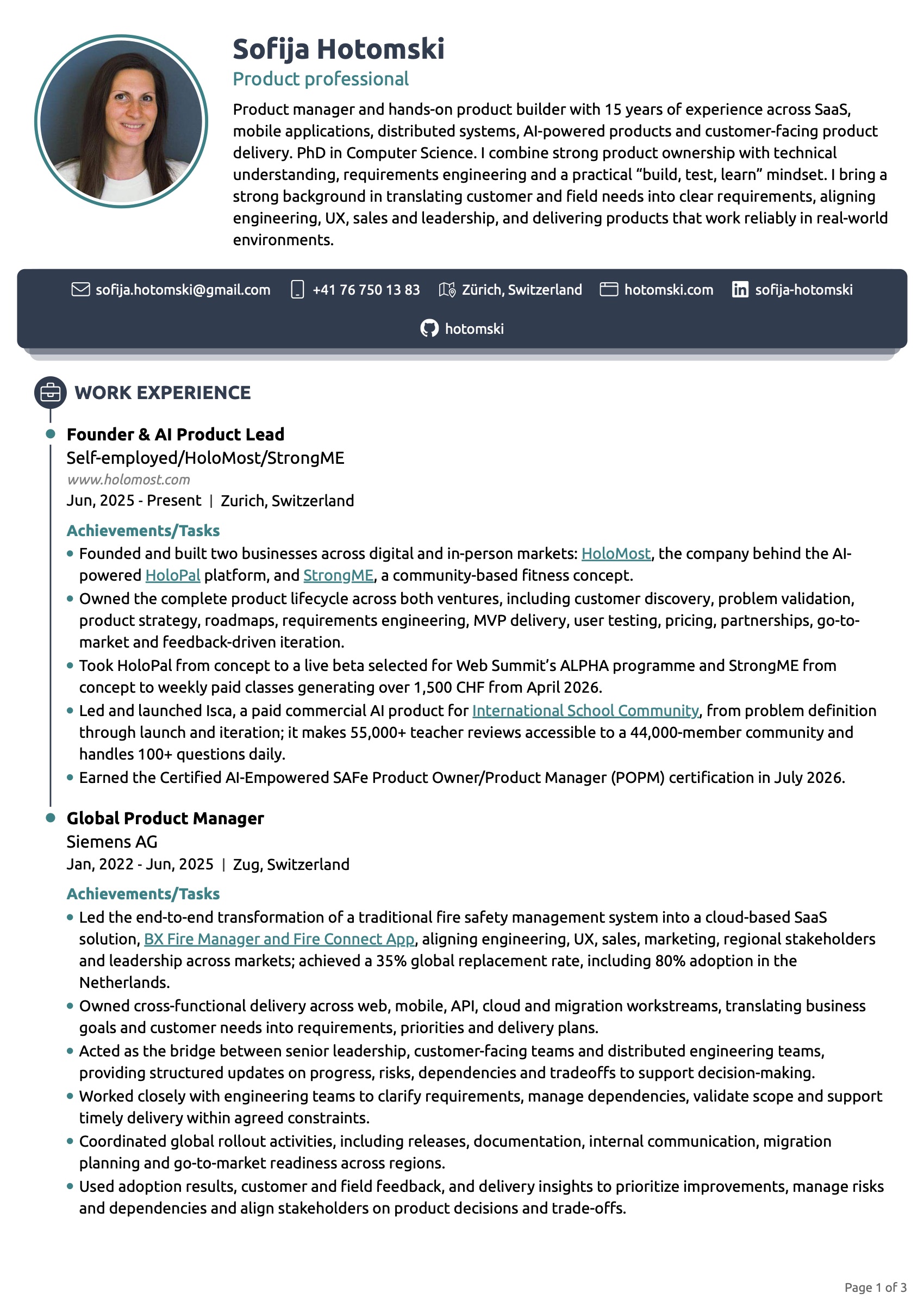CV page 1