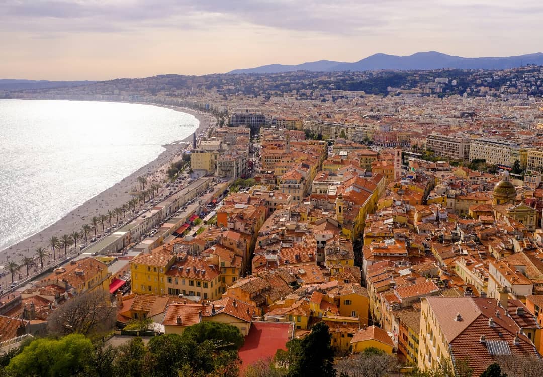Rooftops above the bay in Nice
